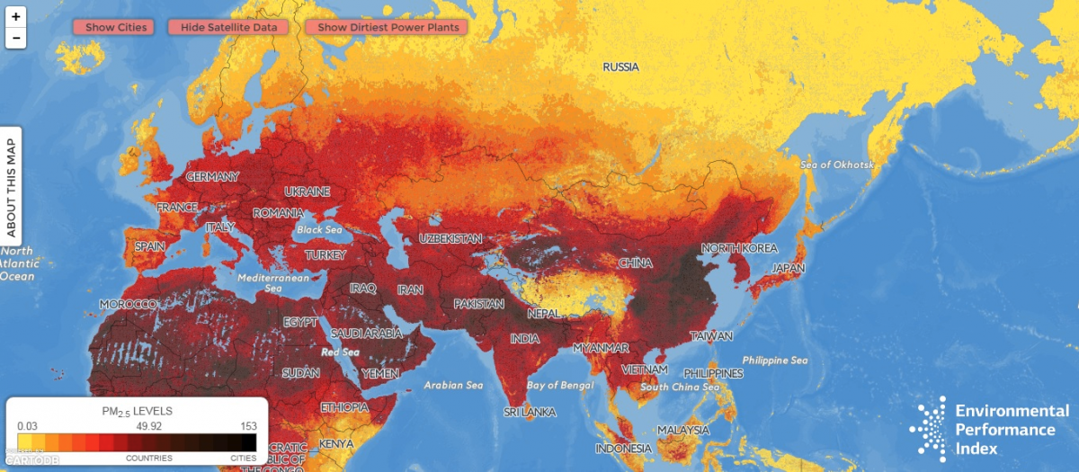 Американские эксперты разработали интерактивную карту загрязнения воздуха