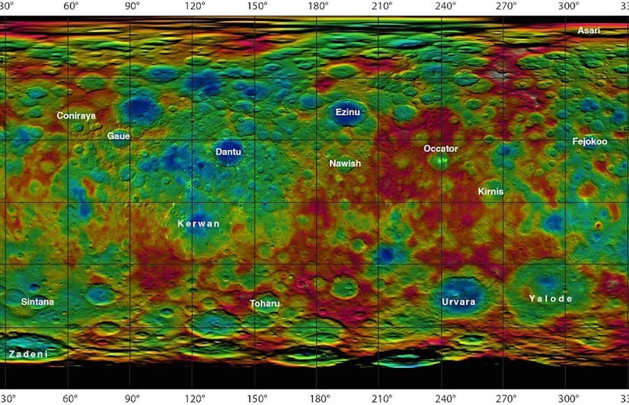 Специалисты NASA составили топографическую 3D-карту планеты Церера